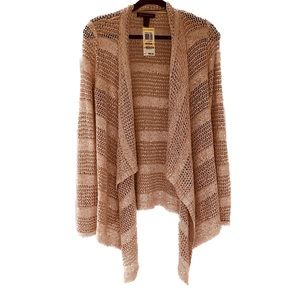 INC. Metallic Blush Colored Cascading Cardigan Sweater with Sequins - NWT